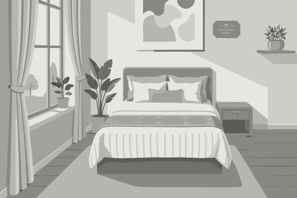 Kamer met Queensize Bed en Uitzicht op de Tuin